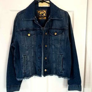 Michael Kors Women’s Denim Blue Fringe Jean Jacket